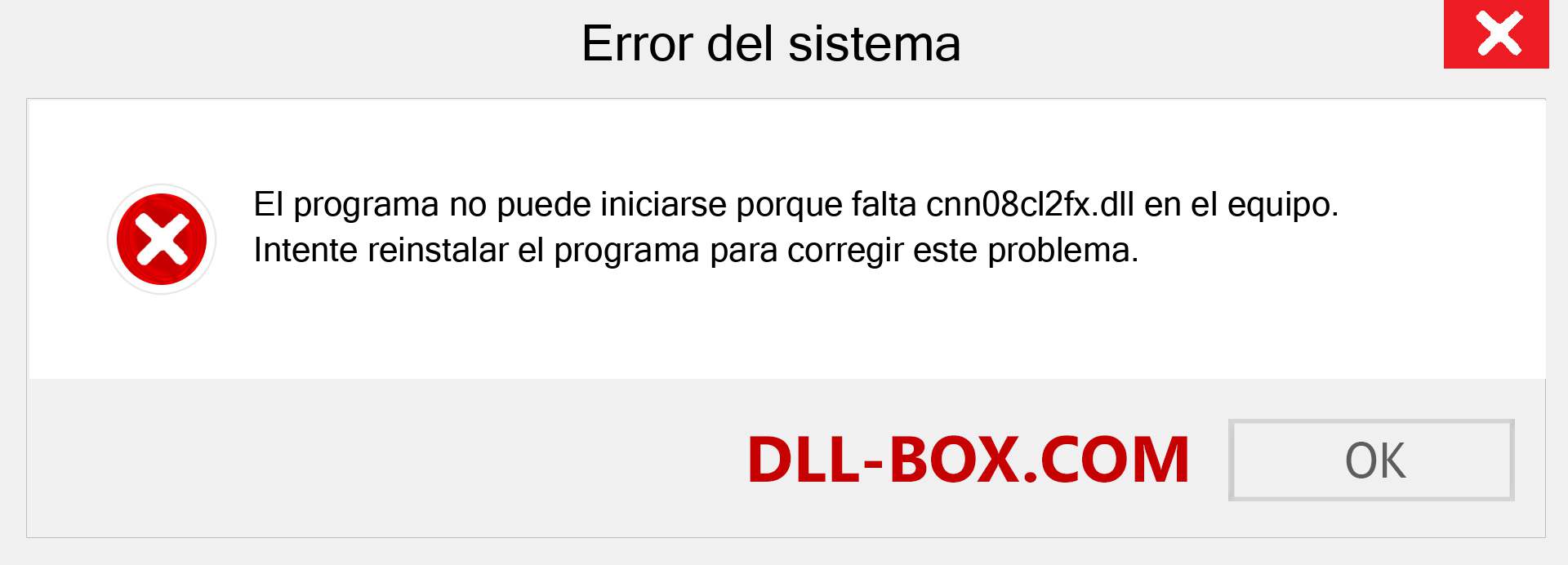 ¿Falta el archivo cnn08cl2fx.dll ?. Descargar para Windows 7, 8, 10 - Corregir cnn08cl2fx dll Missing Error en Windows, fotos, imágenes